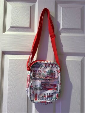 Cath Kidston Red Strap London Scene Crossbody Bag